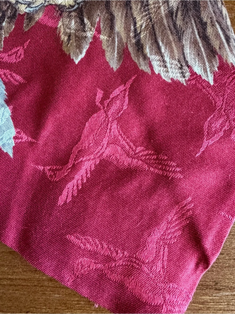 Vintage 1990s Field & Stream Red American Bald Eagle 100% Silk Novelty Necktie